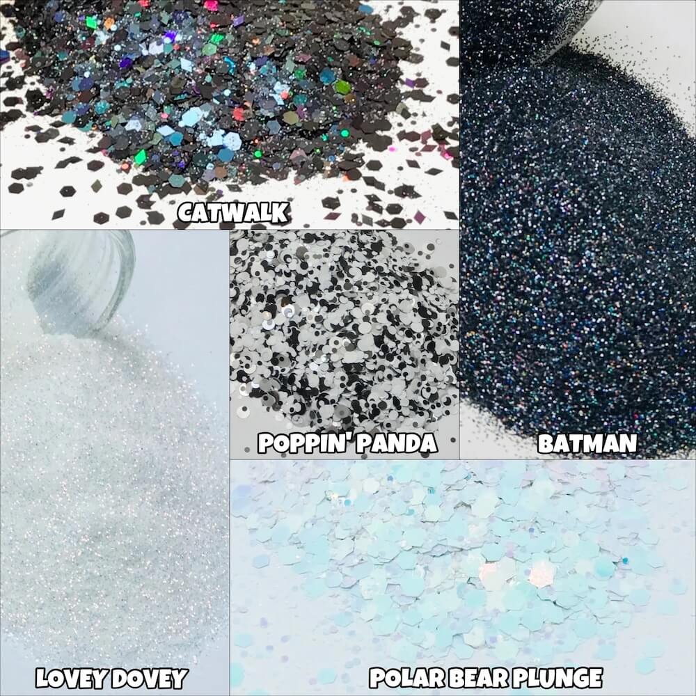 Black & White Glitter Package